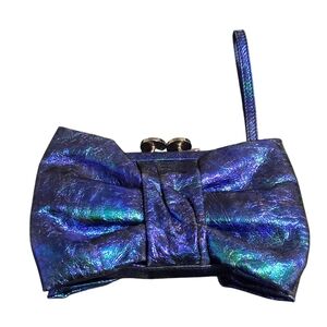 Moschino Cheap And Chic Iridescent Blue Clutch Bag